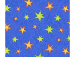 Estrelas Planeta Verde Laranja sobre Azul