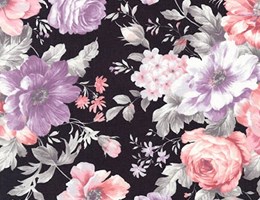 Floral Flores Rosas – Preto fosco