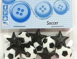 Conjunto botões aplicações Dress It Up – 418 – Soccer – Bola e Estrela
