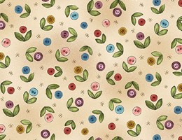 Flor botão pequena sobre fundo bege claro - Born to Sew by Jacqueline Paton