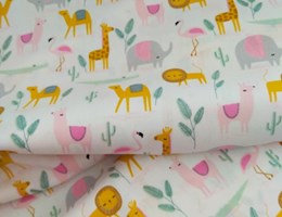 TE2250 - Animais da Selva - Rosa Cinza Ocre