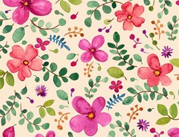 TE2263 - Jardim aquarelado fundo marfim
