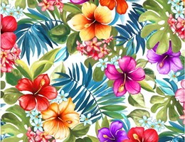 TE2335 - Flores Hawai fundo branco