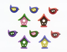 Conjunto botões aplicações Dress It Up – 9395 – Bird Neighborhood – Pássaro Ninho