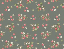 Morangos - Fundo verde seco - Farm Meadow by Clare Therese Gray