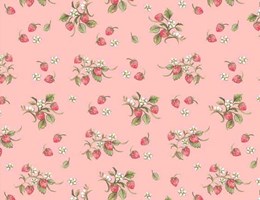 Morangos - Fundo Rosa- Farm Meadow by Clare Therese Gray