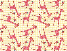 A VIDA EM ROSA - GIRAFA E PÁSSARO - SILLY SAFARI BY RENA ASKEY