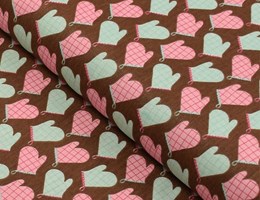 Luvas cozinha - Rosa Menta - Fabricart desenho 64848