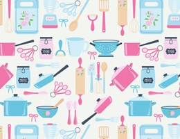 Utensílios de cozinha - FABRICART Desenho 64849 - Coleção Yummy
