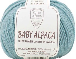 Lã Baby Alpaca da Valeria di Roma – 161 Azul menta 
