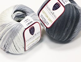 Fio Cotton Soft  - 272 - Mesclado Preto Cinza  – ( Lote com 3 novelos de 50Grs )