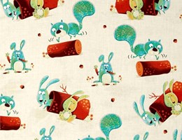 Coelhos e amigos na floresta